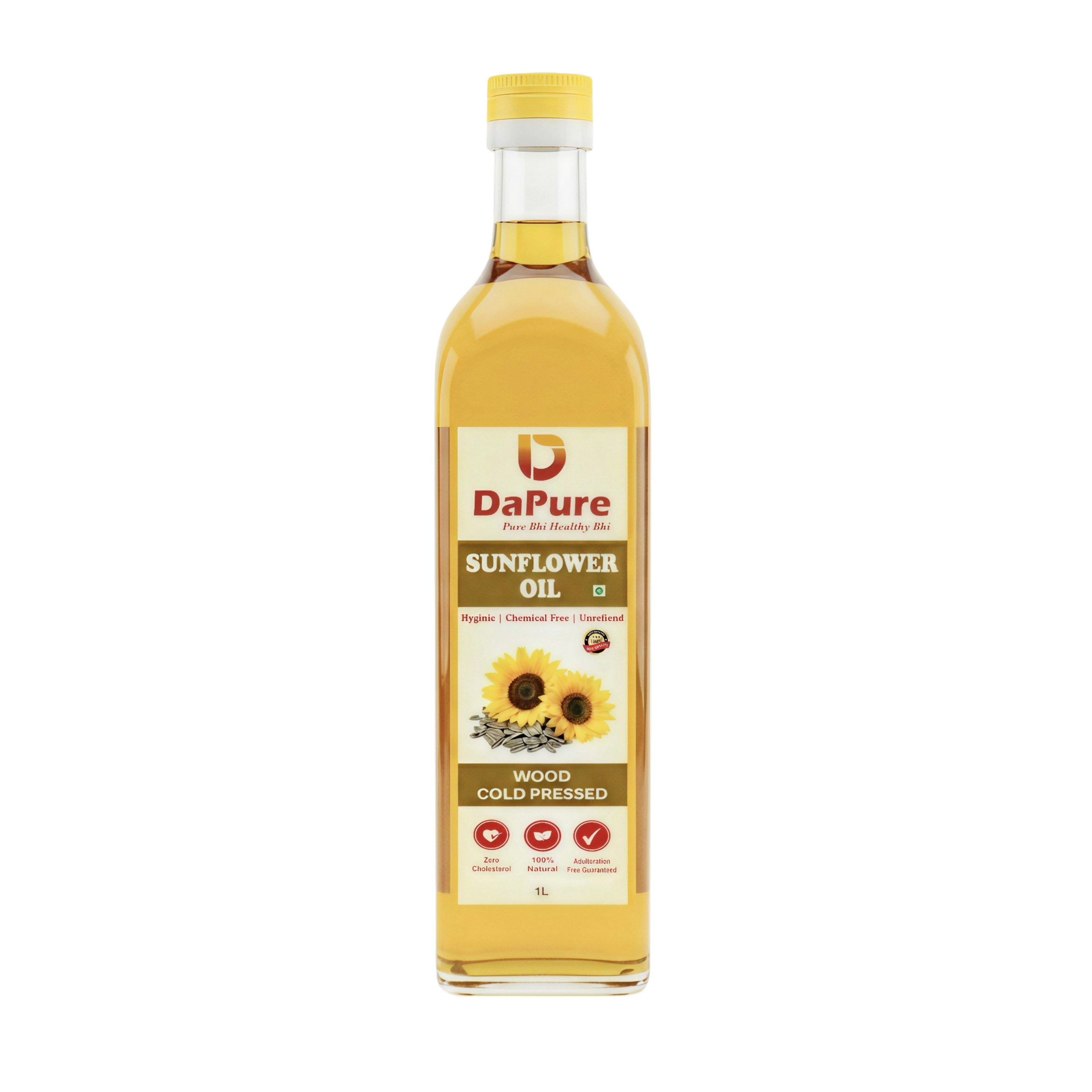 DaPure Sunflower Bottle Front Transparent